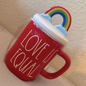 Rae Dunn LOVE IS EQUAL mug topper mug!! 🌈